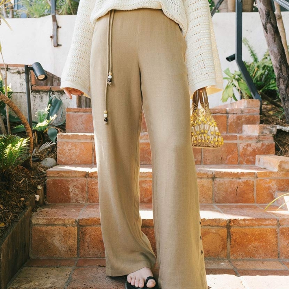 Petite Studio Tan Flare Pants